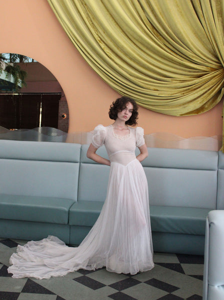 30s Tulle Wedding Gown