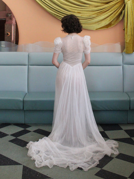 30s Tulle Wedding Gown