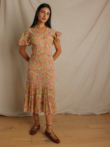 30s Cotton Floral Dress