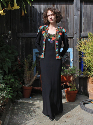 40s Beaded Gown + Jacket
