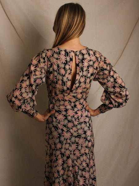 40s Silk Floral Gown