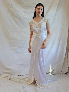 40s Ice Blue Trim Slip Dress