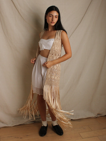 40s Ribbon Work Fringe Vest