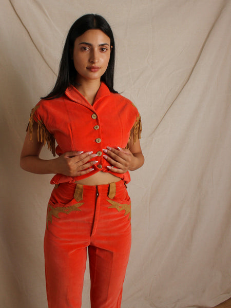 40s Velvet & Suede Western Suit