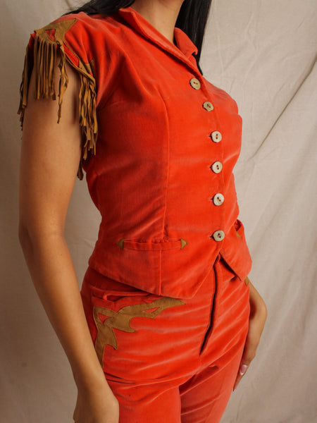40s Velvet & Suede Western Suit