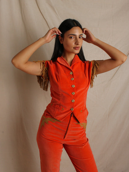 40s Velvet & Suede Western Suit