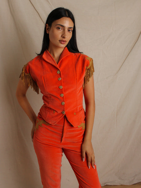 40s Velvet & Suede Western Suit