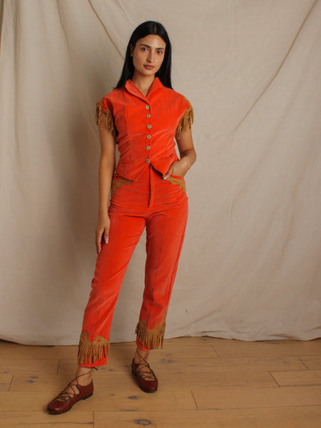 40s Velvet & Suede Western Suit