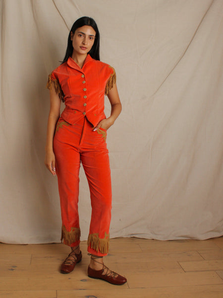 40s Velvet & Suede Western Suit