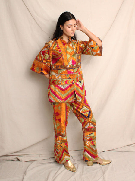 Circa 60s Hand Embroidered Suit