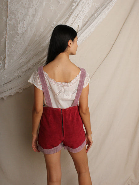 70s Suede Romper