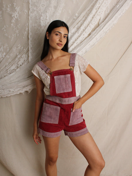 70s Suede Romper