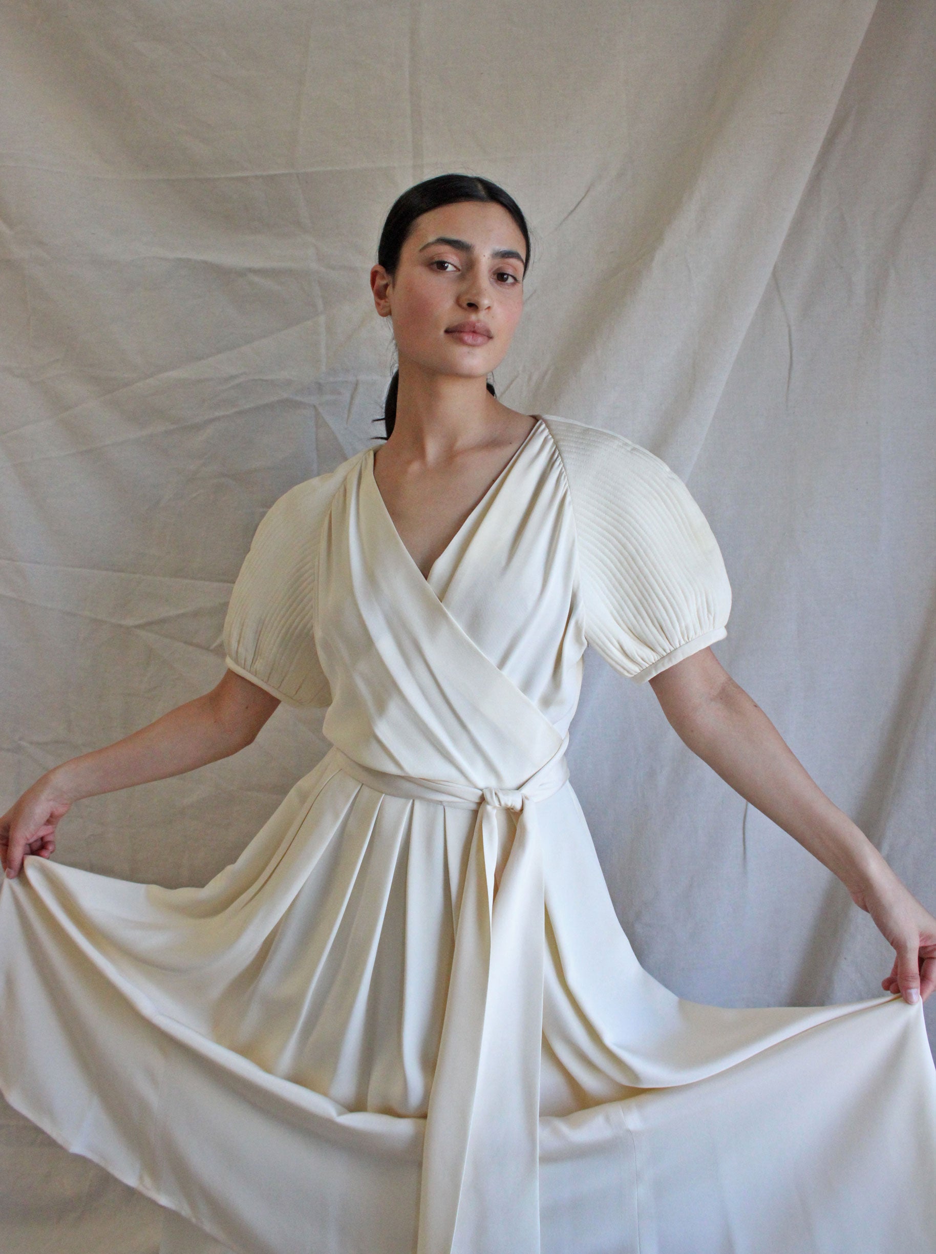 Ameri（アメリ）の「BALLOON SLEEVE DIMENSIONAL DRESS