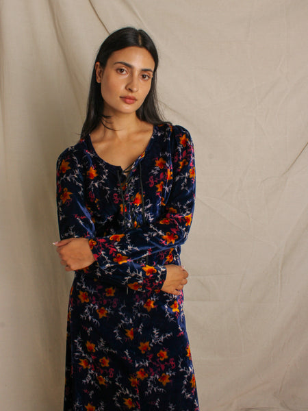 70s Alley Cat Floral Velvet Ensemble