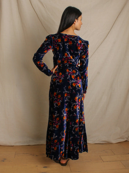 70s Alley Cat Floral Velvet Ensemble