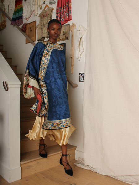 Antique Embroidered Chinese Silk Robe