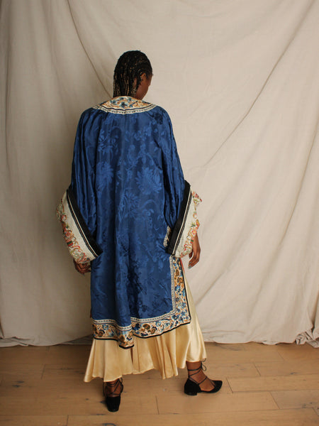 Antique Embroidered Chinese Silk Robe