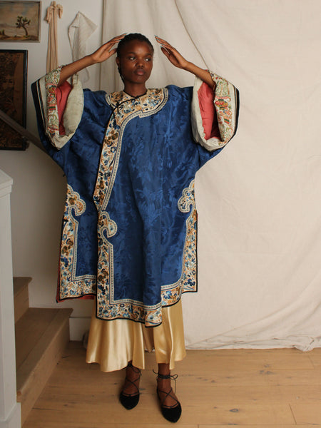 Antique Embroidered Chinese Silk Robe