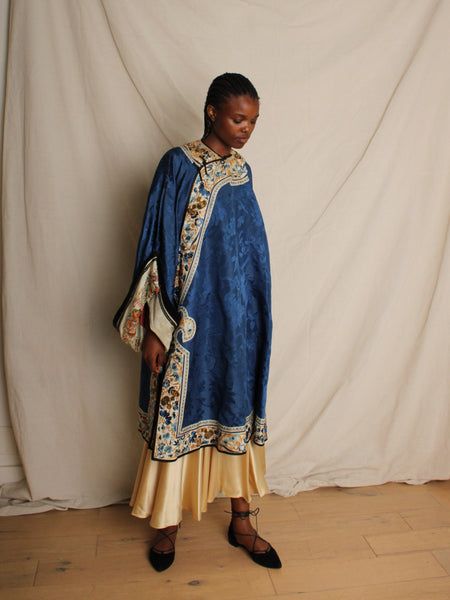 Antique Embroidered Chinese Silk Robe