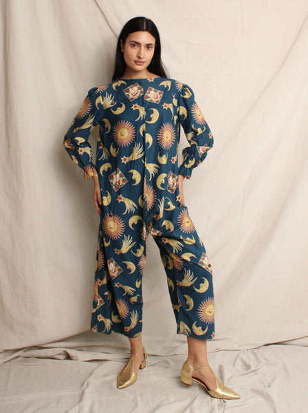 Antique Celestial Print Jumpsuit