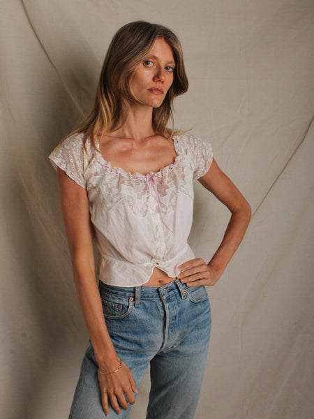 Victorian Lace Insertion Corset Cover