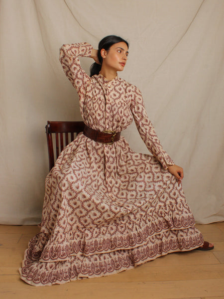 Antique Cotton Calico Wrapper Dress