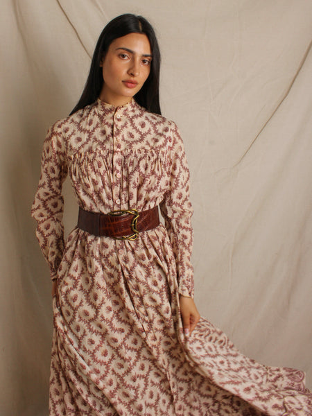 Antique Cotton Calico Wrapper Dress
