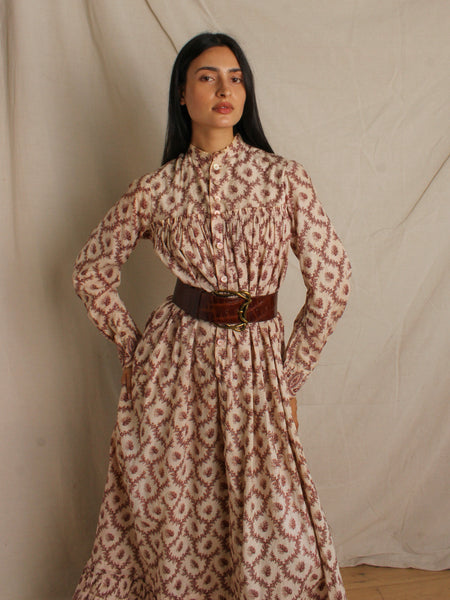 Antique Cotton Calico Wrapper Dress