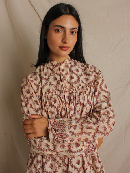 Antique Cotton Calico Wrapper Dress