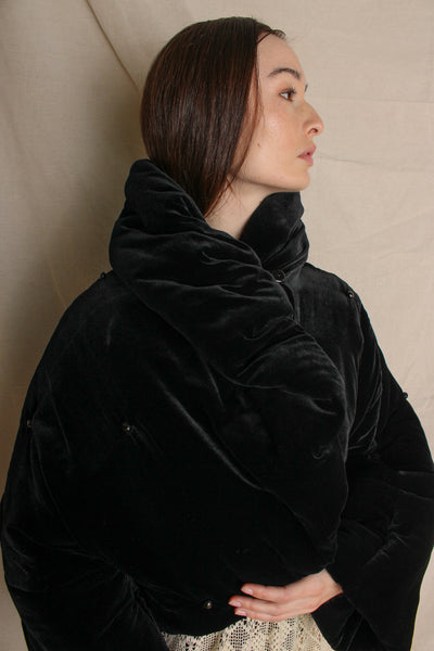 Armani Beaded Velvet Tufted Puff Coat