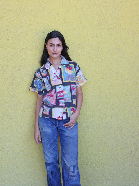 40s Art Print Button Up