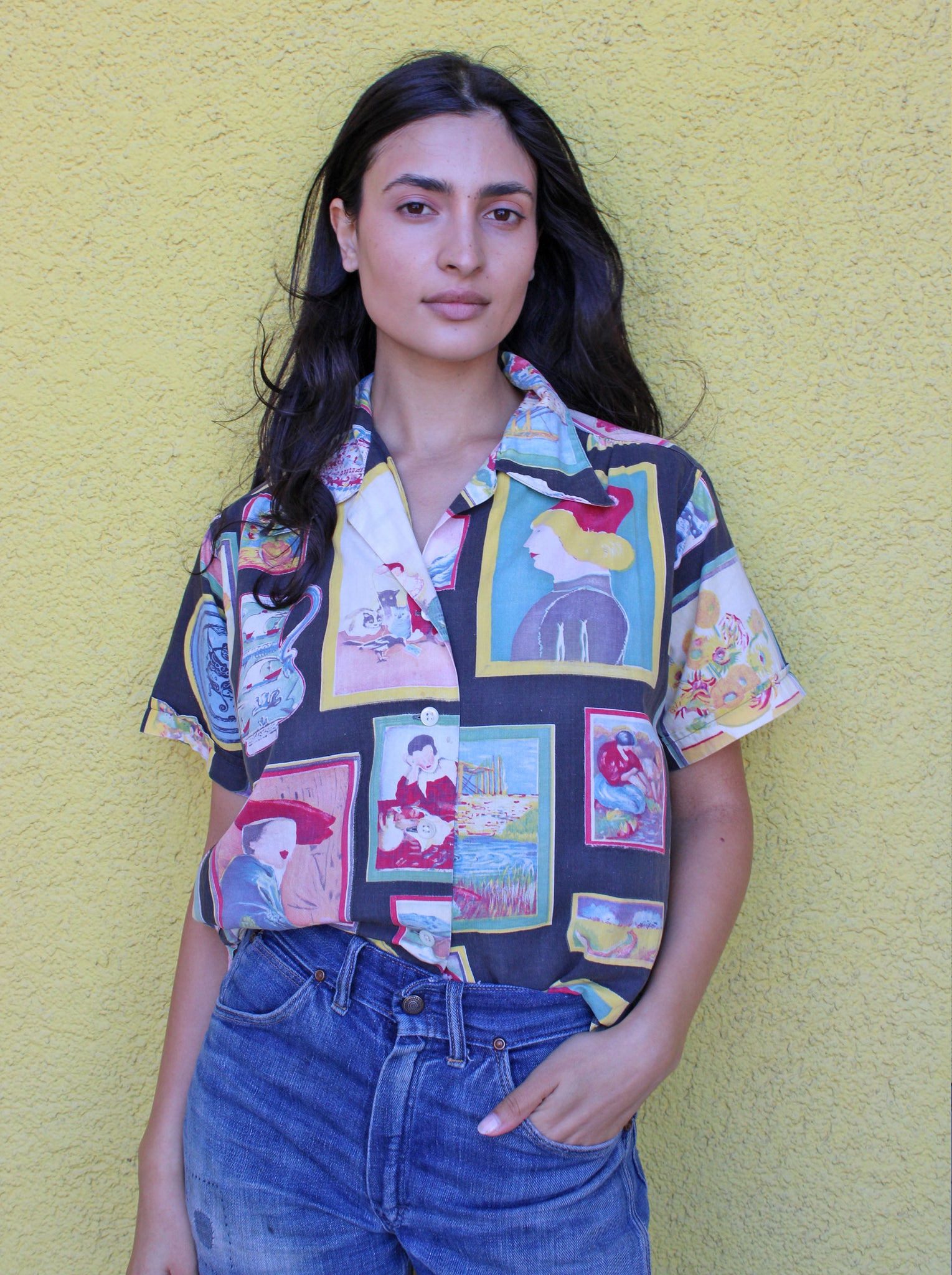 40s Art Print Button Up