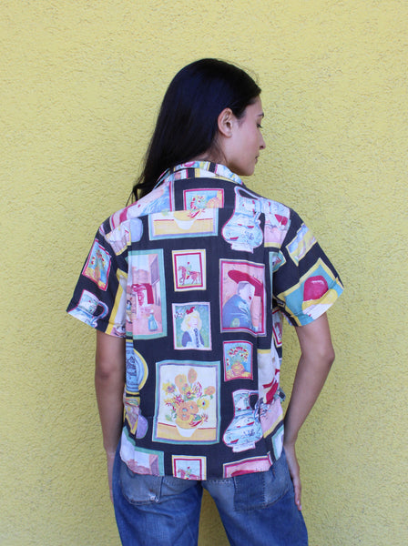 40s Art Print Button Up