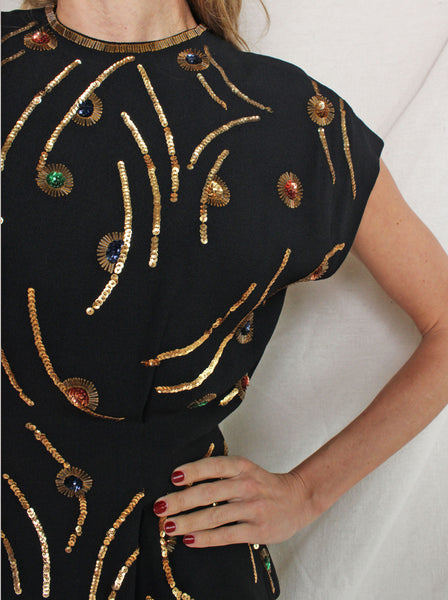 40s Embellished Top w Tails