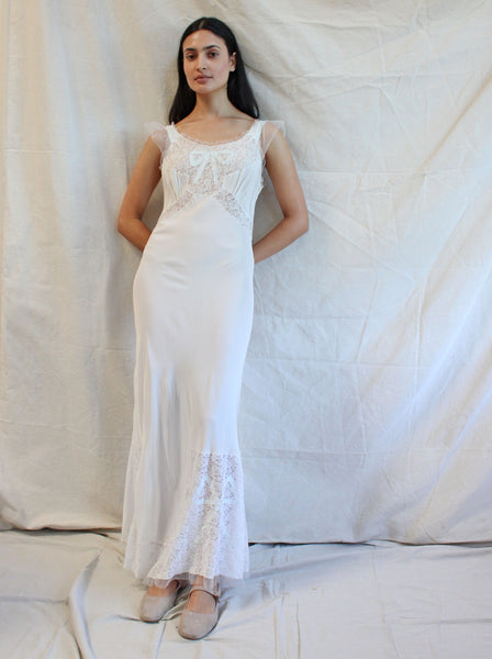 40s Bows & Lace Slip Dress
