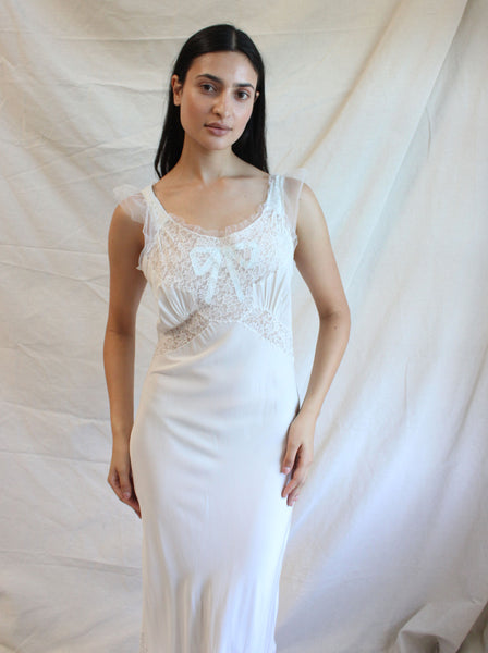 40s Bows & Lace Slip Dress