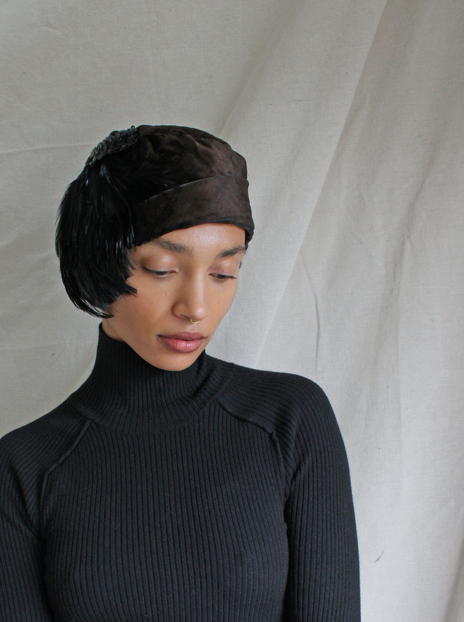 20s Silk Velvet Cloche