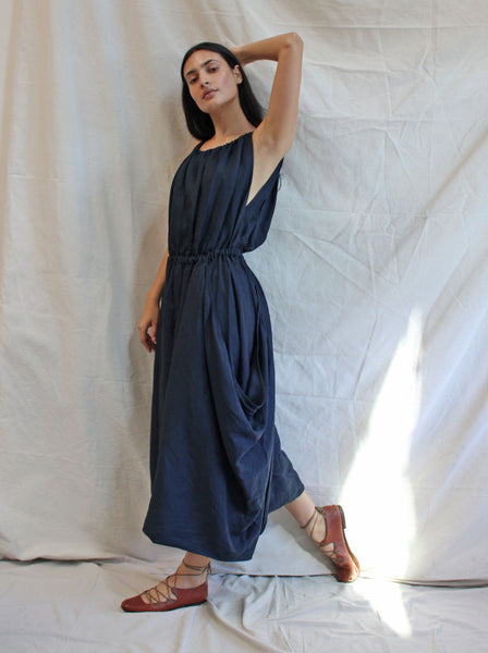 Céline Indigo Linen Sun Dress
