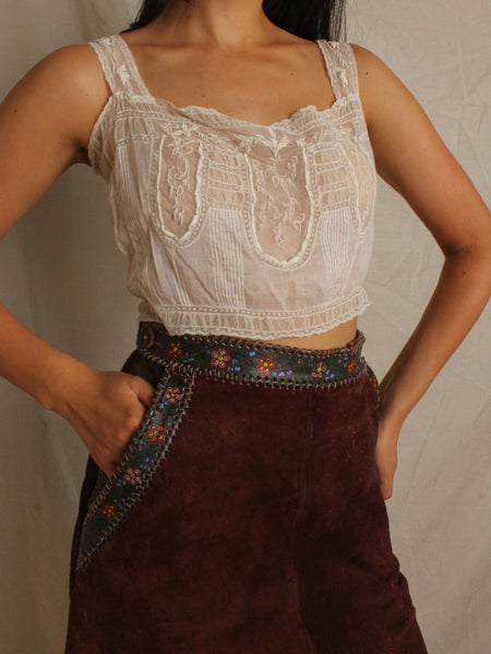 Char Hand Painted Suede Skirt