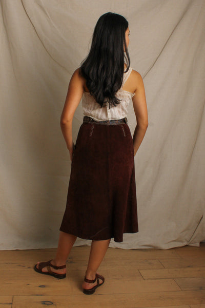 Char Hand Painted Suede Skirt