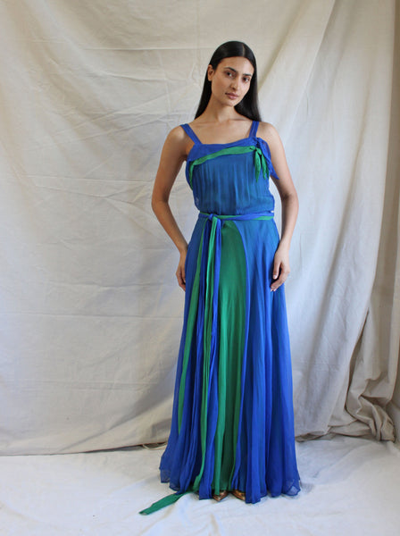 30s Crepe Chiffon Layered Gown