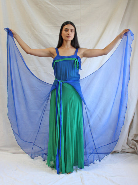 30s Crepe Chiffon Layered Gown