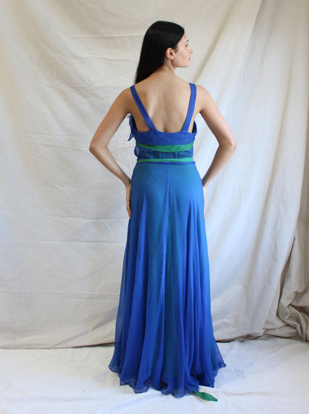 30s Crepe Chiffon Layered Gown