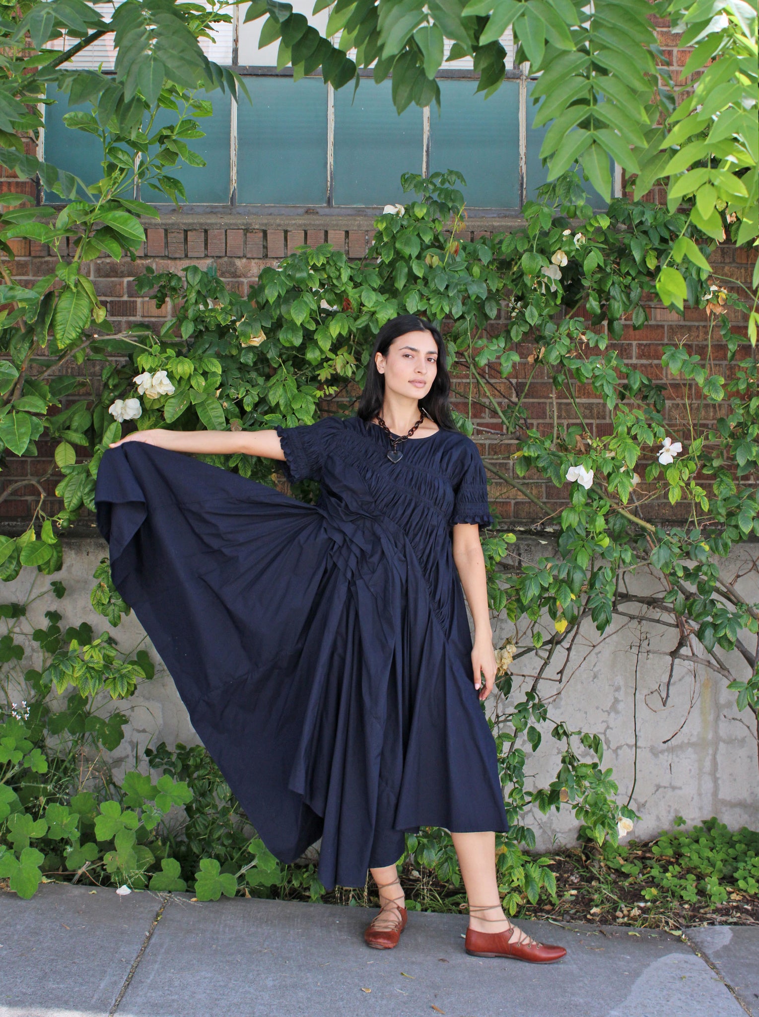 Chika Kisada Ruched Cotton Dress
