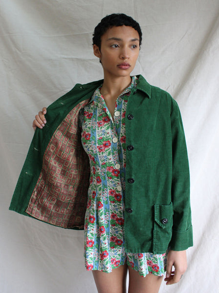 40s Green Corduroy Jacket