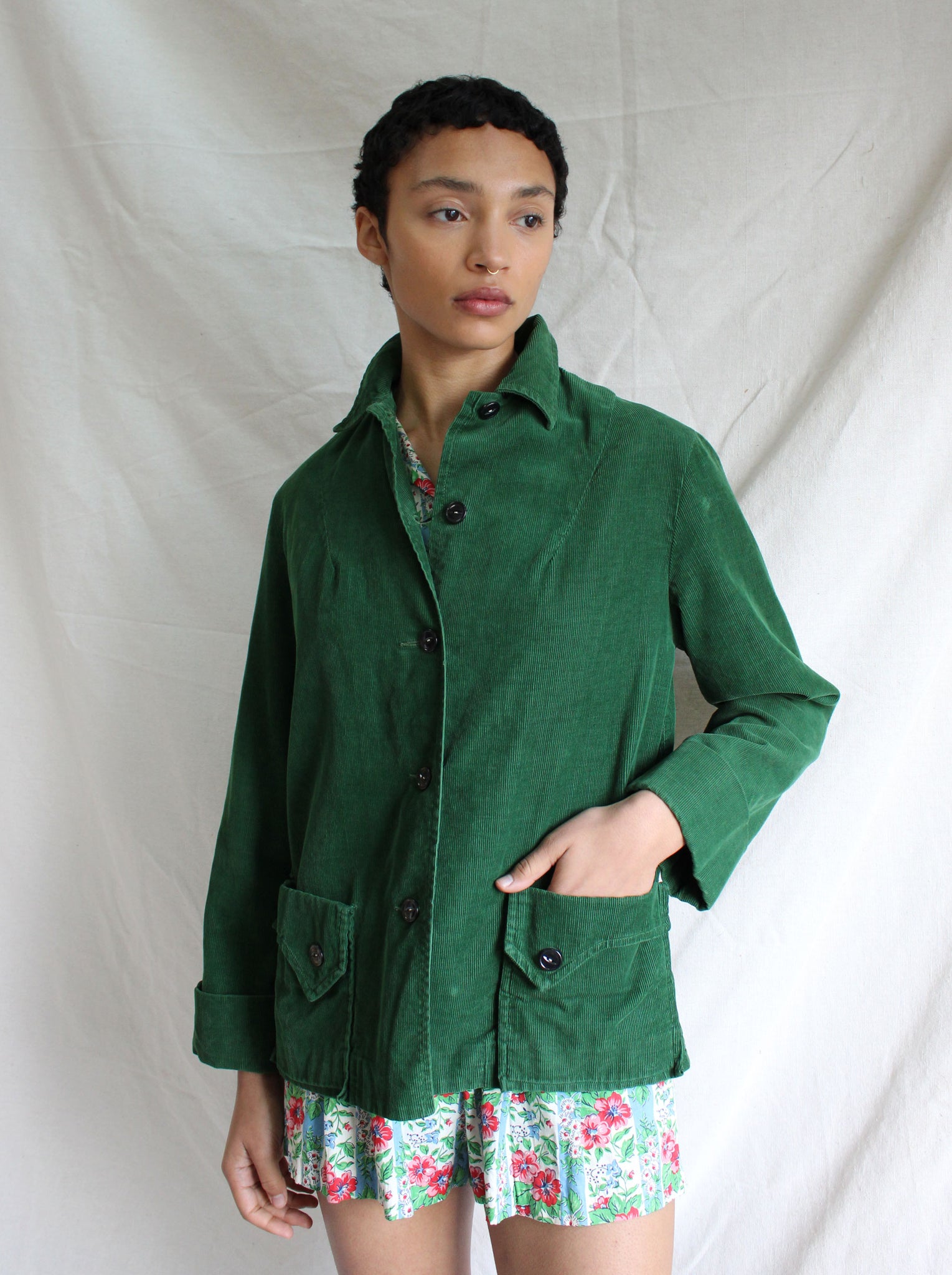 40s Green Corduroy Jacket