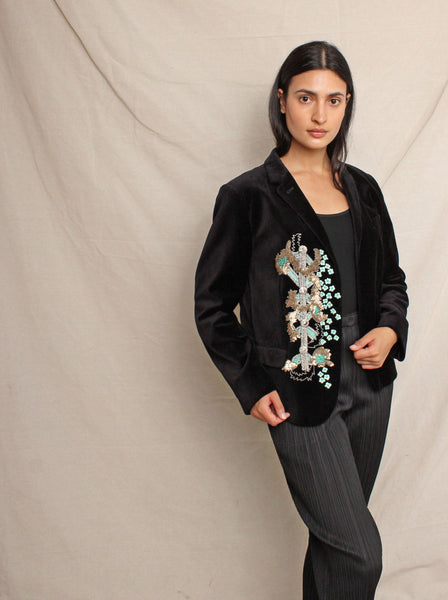 Dries van Noten Embellished Velvet Blazer