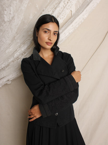 Dries van Noten Embroidered Black Jacket