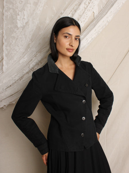 Dries van Noten Embroidered Black Jacket