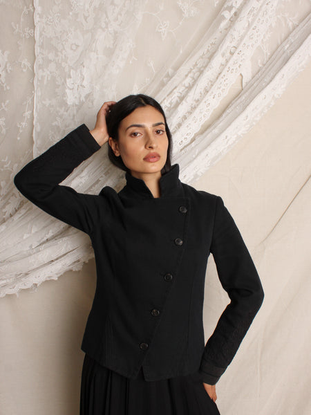Dries van Noten Embroidered Black Jacket